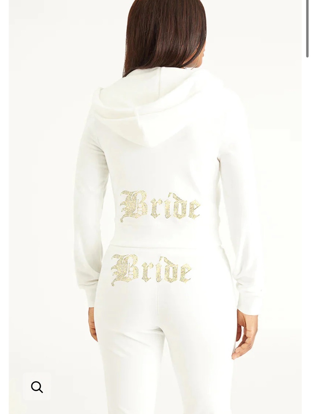 Juicy Couture Gold 'Bride' Velour Track Pants